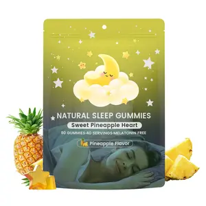Natural Sleep Gummies - 40 Servings -Sweet Pineapple Stars (Melatonin Free)