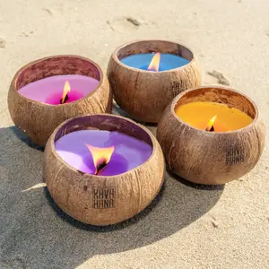Handmade Tropical Island Coconut Shell Candles