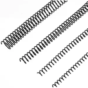 50 Pack Plastic Spiral Binding Coils, 4:1 Pitch Multi Size Black Binding Kit, Assorted 1/4 5/16 1/2 3/4 Inch Binding Coils for Office Book Binding Supplies