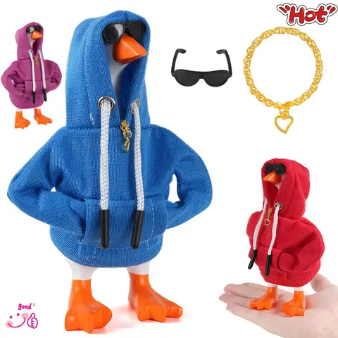 7inch Desk Goose Outfits Mini Desktop Goose Clothes Desk Goose Accessories Magnetic Desktop Geese Statue Table Decor