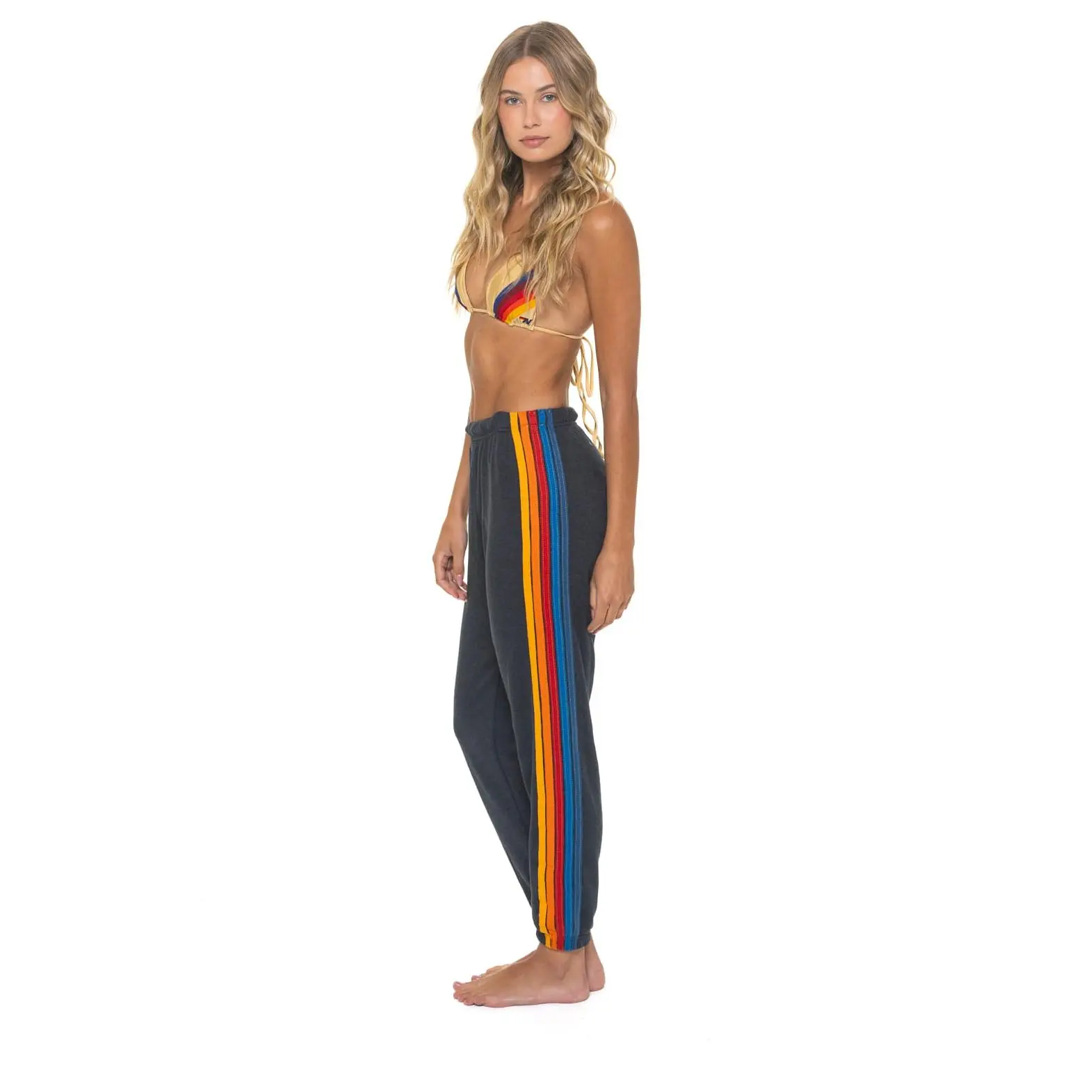 5 STRIPE SWEATPANTS - CHARCOAL