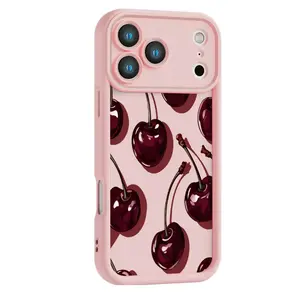 Realistic Cherry Graphic Phone Case Add A Touch Of Sweetness & Retro Charm To Your Daily Device Featuring A Thickened Soft Tpu Back And Raised Camera Step Design Blending Cloud-Like Comfort With Reliable Lens Protection For iPhone 17 16 15 14 13 12 11 XS