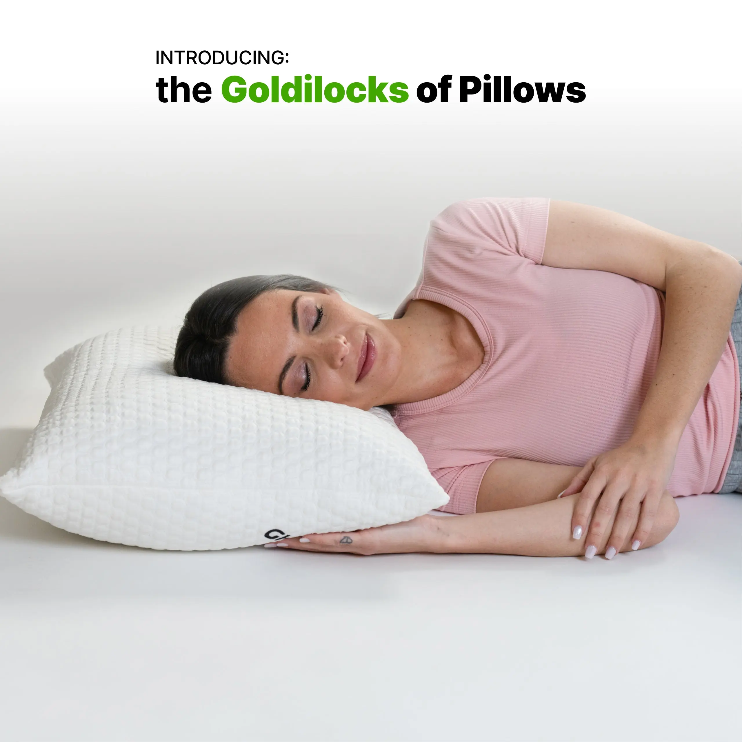 GhostBed Shredded Ergonomic Gel Memory Foam Pillow - Customizable Support, Breathable Microfiber Mix Cushion, Breathing Standard Pillow for Side Sleepers, Breathing Standard Pillows