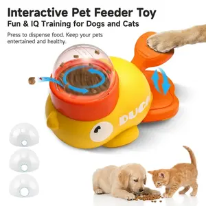 Interactive Cat Treat Dispenser Toy - Little Yellow Duck Puzzle Feeder, Press-to-Dispense Slow Feeder for Indoor Cats & Kittens, Mental Stimulation Boredom Relief Gadget cat stuff for indoor