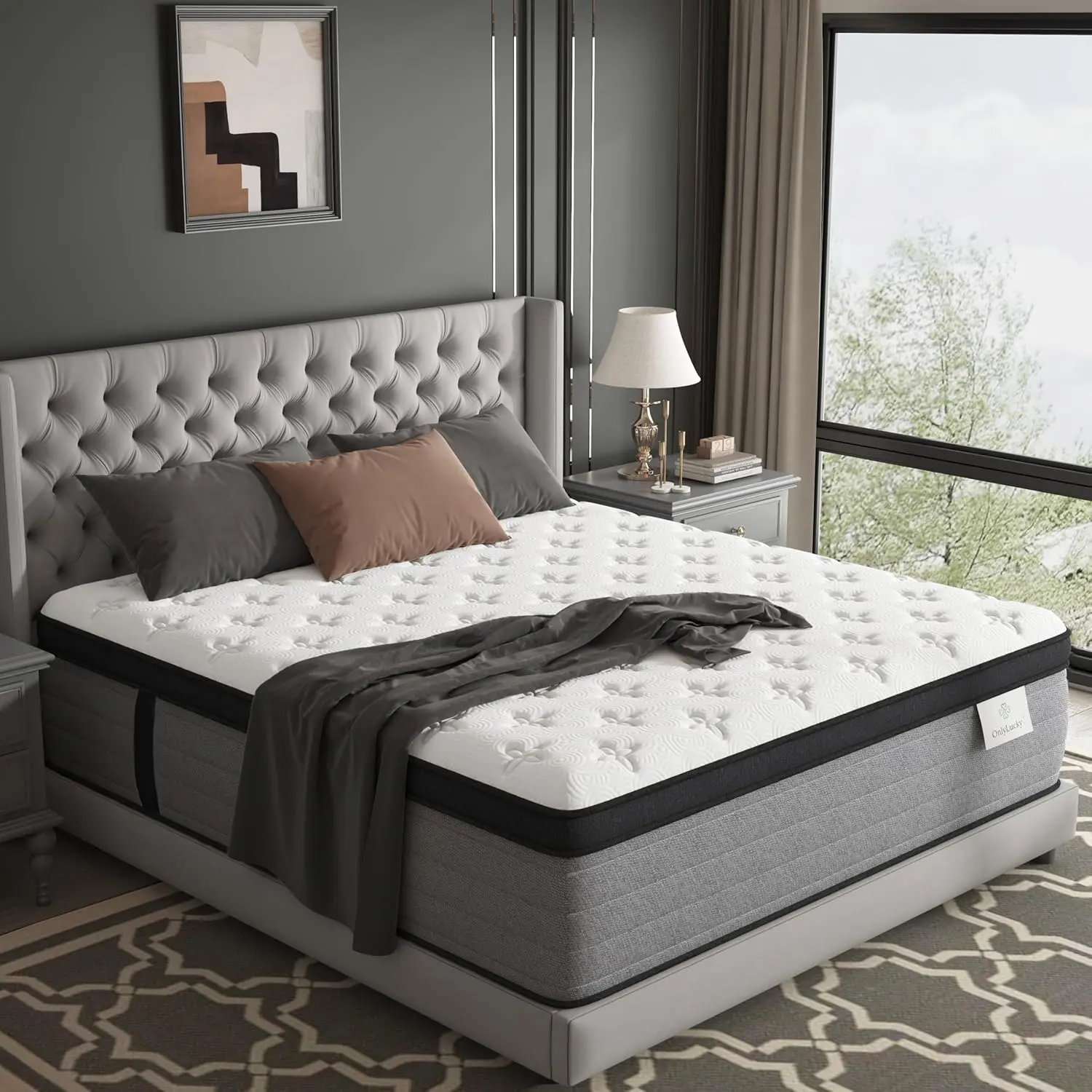Luxury King Size Mattress 14 Inch, Hotel Hybrid King Mattress in a Box | Gel Memory Foam & 7-Zone Targeted Support Springs, Pressure & Back Pain Relief, Medium Firm, 365-Night Trial, CertiPUR-US