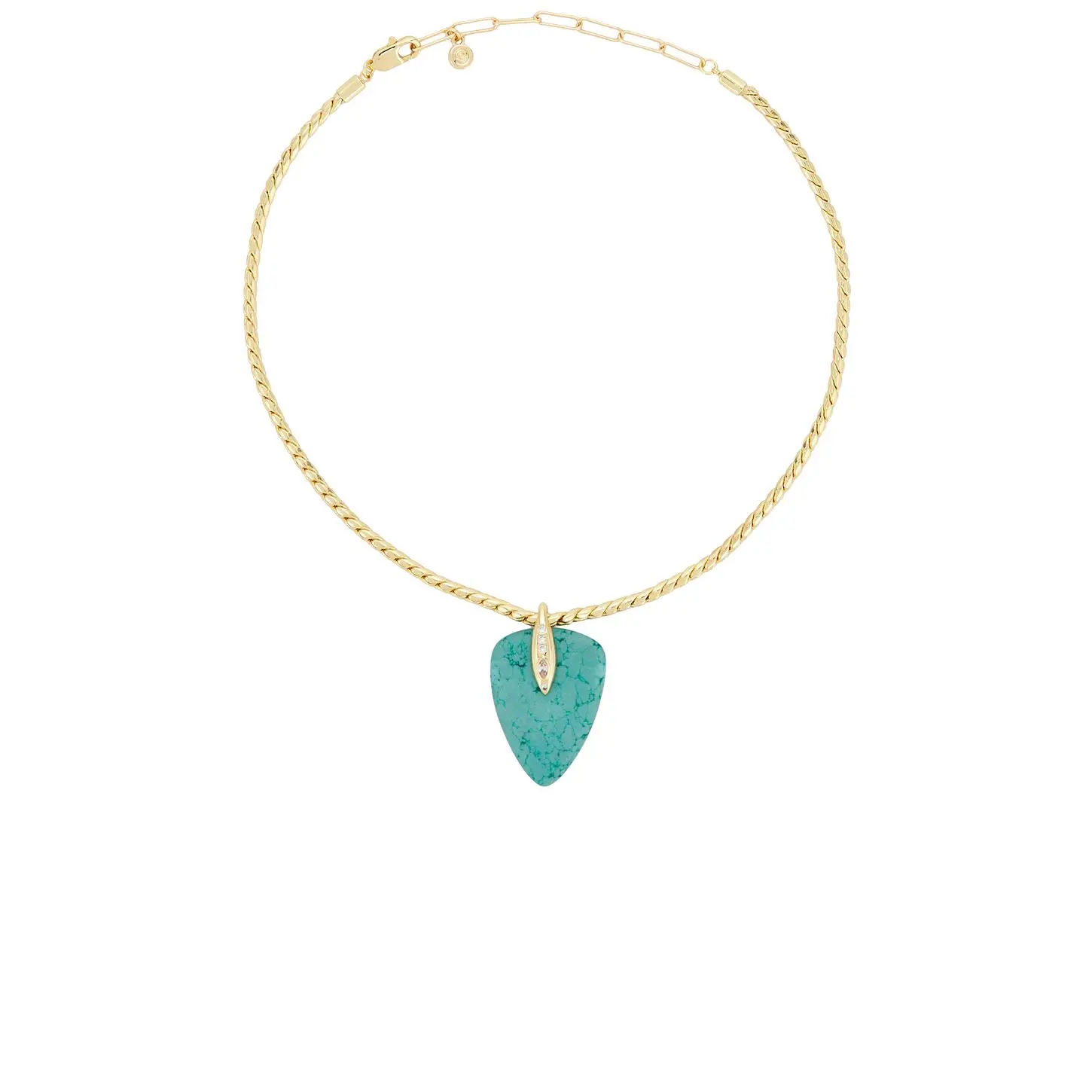 Ettika Twisted Turquoise Statement Pendant Necklace in Turquoise & Gold