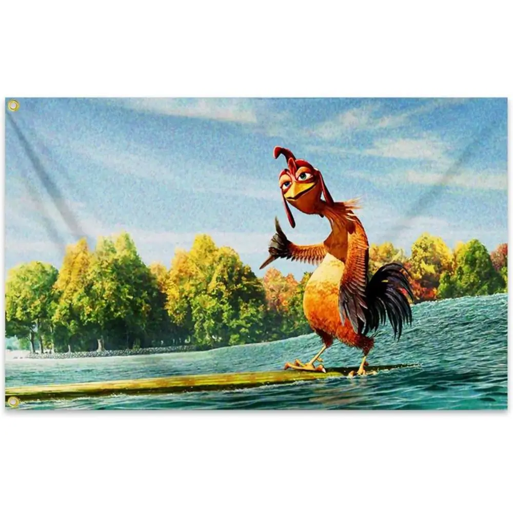 Double-Sided Chicken Meme Animal Wall Tapestry - Retro Swiss Landscape, Watercolour Design, Easy-to-Clean, Machine-Washable Green Wall Decor, Room Decor Gift for Guys' Man Cave, Tree-Inclusive Home Supply