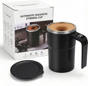 Electric Self-stirring Coffee Mug Magnetic Stirring Cup Rechargeable Automatic Mixing Cup w/LCD Thermometer for Milk/Cocoa at Office/Kitchen/Travel,Mother's Day gift