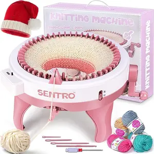 SENTRO Knitting Machine 48  with Row Counter, Crochet Knitting Loom Machine for Beginners Circular Double Knit Loom Crochet Knitting Machine Kit for Hat Socks