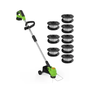 20V Cordless String Trimmer, 2 x 2.0Ah Batteries & Charger Included, 12" Electric Grass Trimmer with 8 Extra Lines, Adjustable Handle for Lawn Edge Edging, Green