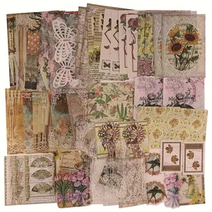 200-Piece Vintage Peel-Stick Washi Set, Office Stationery Scrapbook Materials Kit with Opaque Paper, Transparent PET Designs for Journaling, DIY Crafts Scrapbooking Ephemera Scrapbooking