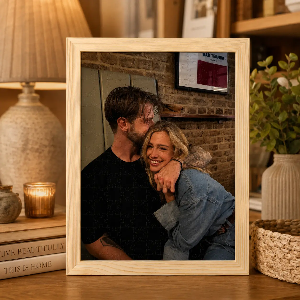 Decorative Rectangular Custom Photo Puzzle Frame (9.5x12.5in) - Customizable with Your Photos, Ideal Home Decor Gift for Birthdays, Anniversaries