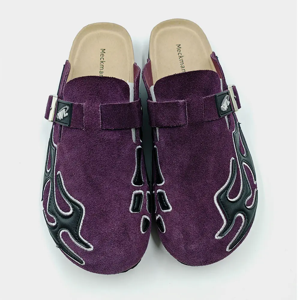Meckmanly Suede Clogs Women Fashion Men Round Toe Cork Footbed Clogs Potato Shoes Clogs Men Shoes Outdoor Nonslip Walking Shoes Slides Home Slippers With Arch Support Retro Design Unisex Clogs【Order Reference Size Guide】