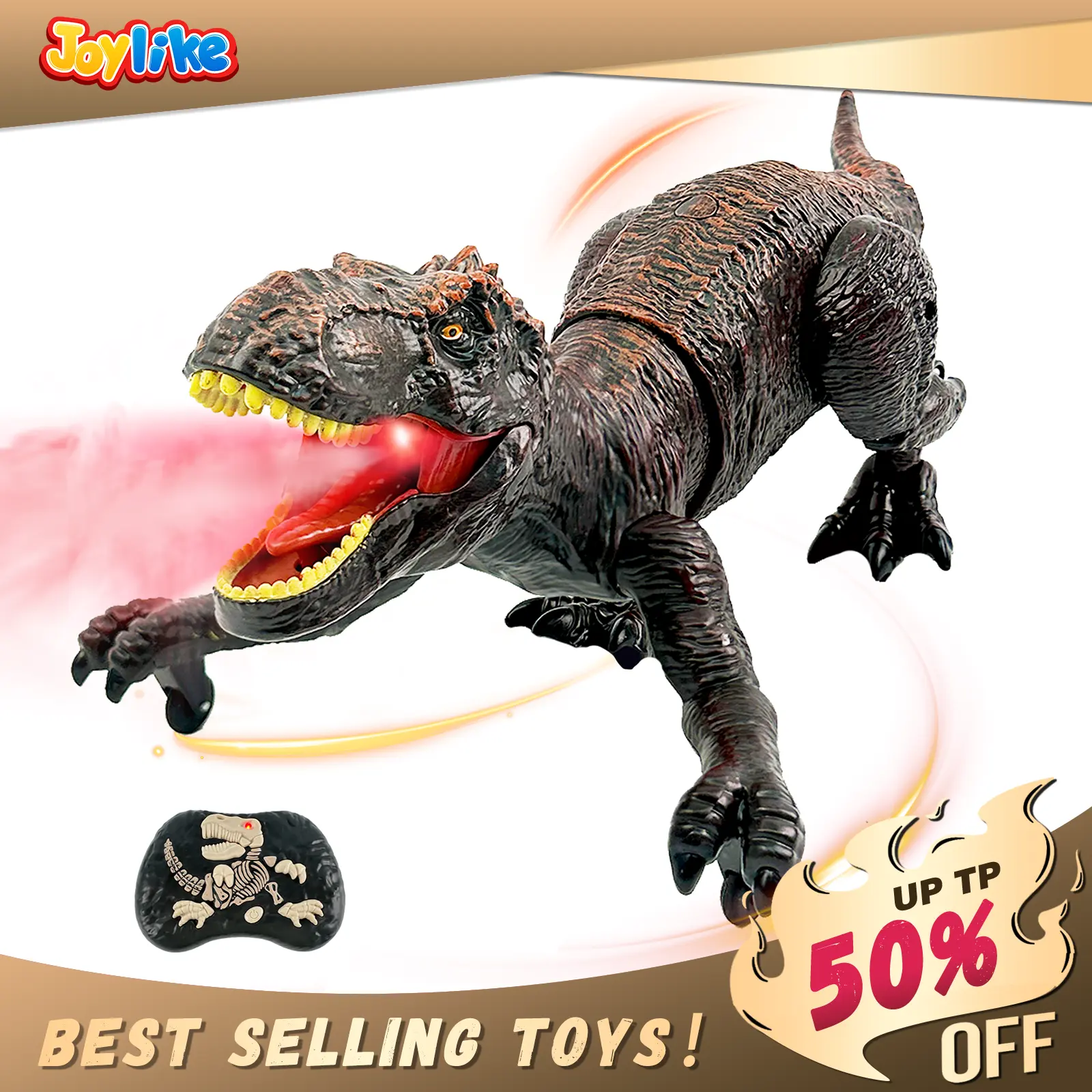 Remote Control Dinosaur Animal Toy, Spinosaurus and T-rex, swift movement & water spray, gift for boys