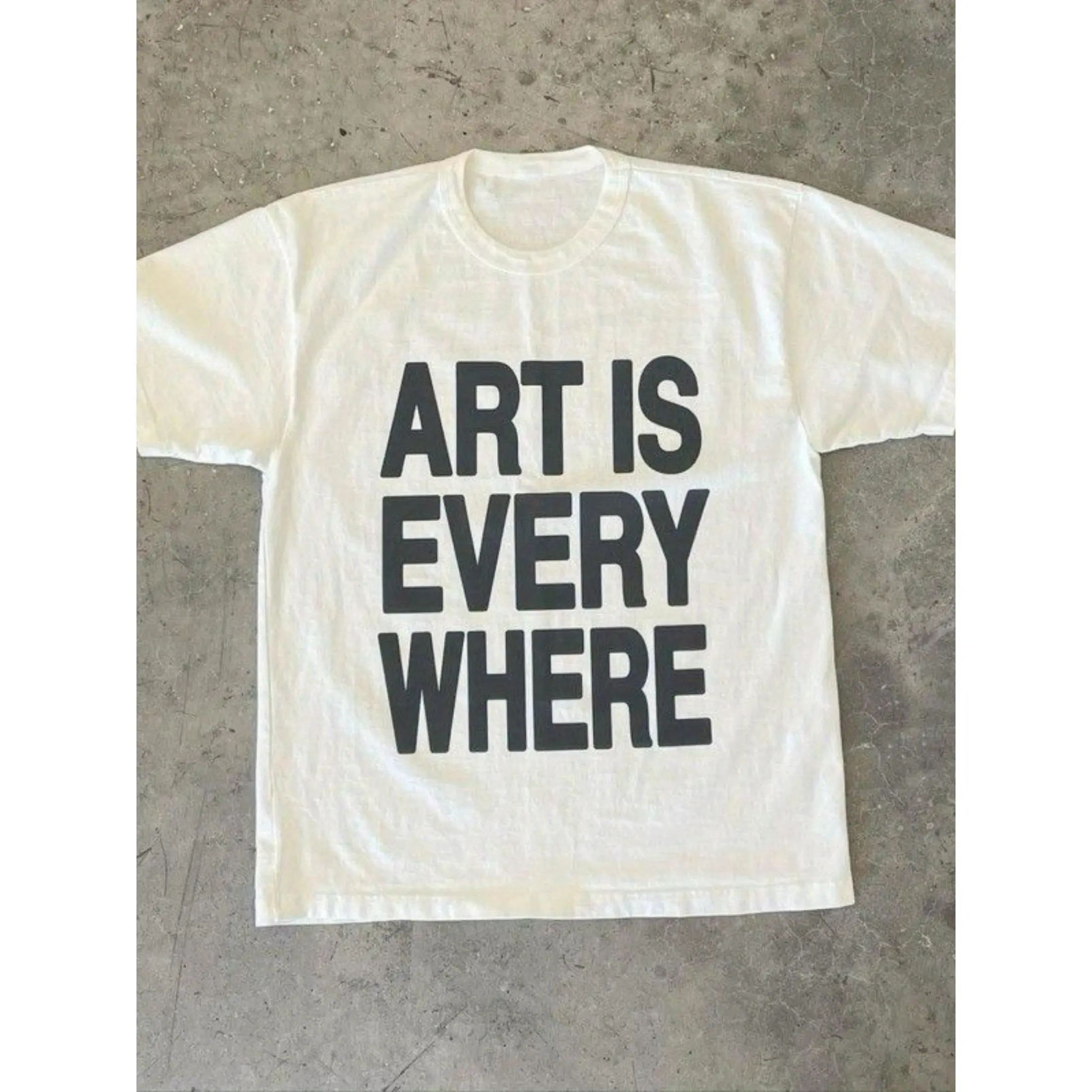 Men's Graphic T-Shirt - "Art is Everywhere" Yellow Crew Neck Tee, Super Soft & Breathable, Lightweight and Moisture-Wicking, Casual Summer Style, Casual Attire |       Trendy Casual Top |       Soft Knit Texture