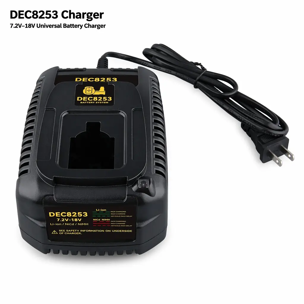 DC9310 Replacement Charger for DeWalt Cordless Power Tools, 7.2V-18V 2.0A, Compatible with Ni-MH/Li-ion Batteries, Engineered for 12V/14.4V/18V Battery Systems