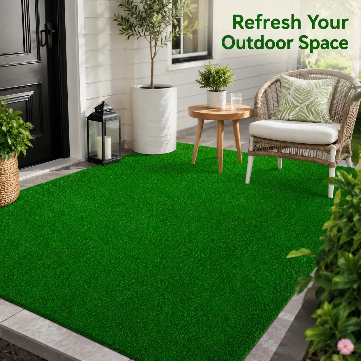 Designed to Last Up to 10 Years – Artificial Grass Turf, 0.79 in Thick Dense Spring Grass, Realistic Synthetic Lawn for Dogs, Backyard, Patio, Balcony and Outdoor Landscaping, Pet-Friendly, Low Maintenance, No Mowing Decor Decorative Fruit Plants
