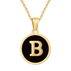 BIG Z JEWELRY 26 letter pendant necklace, gold round stainless steel letter pendant necklace, women's simple and fashionable versatile necklace accessories, holiday Present for adult Present, Present for girlfriends, and a unique design necklace