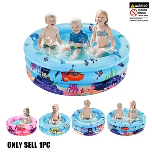Three-Layer Thick Inflatable Water Pool, Ocean Theme Print, Leak-Proof Durable, Portable Swimming Pool/ball Pit/sand Pit/fishing Pond