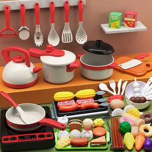 Kitchen Toy Set, 73pcs Pretend Cooking Playset with Pots, Utensils, Food, Play Kitchen Accessories, Learning Gift for Kids Aged 3+, Christmas Birthday Present