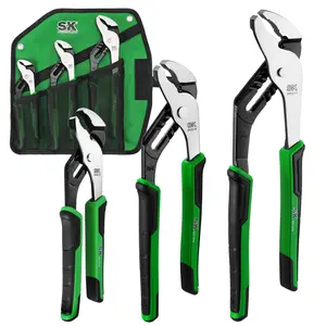#SpringGlowUp SK Groove Joint Pliers Set, Adjustable Water Pump Pliers, Premium CR-V Steel Construction, Serrated Jaw with Comfortable Grips, Organized in Rolling Pouch