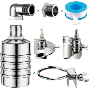 Float Valve,1/2" to 3/4'' water level control float valve, 304 Stainless Steel Fully Automatic Watershut off valve, Automatic Water Level Controller for Tank, Pool, Livestock Troughs - Home Improvement.