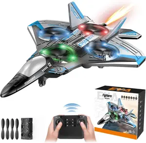 2.4GHz Wireless RC Plane | RC Airplane for Kids, Adults & Beginners | Foam Remote Control Airplane | Colorful LED Lights | Fighter Jet Glider with Auto Return | Gifts for Children 12+ Years Old