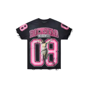 Tariqa Black/Pink Oversized T-Shirt