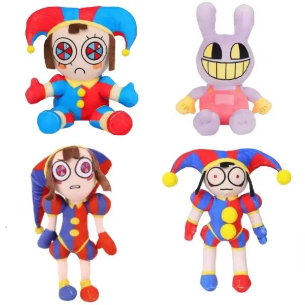 The Amazing Digital Circus Pomni & Jax Plush Dolls, Cute Stuffies, Soft Cuddly Gift, Stuffed Animal Gifts, Durable Fluffy Stuffed Toys for Kids' Birthday & Christmas