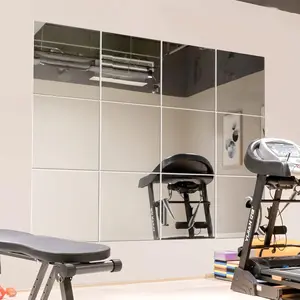 Wall Mirror for  Gym Mirror, Full Length Mirrors Wall Mounted, Frameless Full Body Mirror Tiles for Wall, Door, Garage, 12" x12PCS