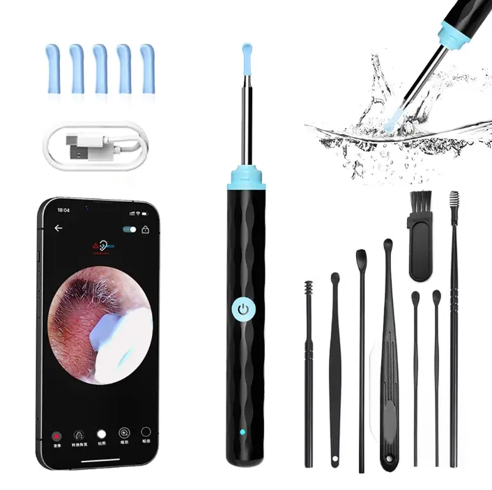Waterproof Ear Wax Removal,1080P HD Scope and 6 LED Lights,Ear Cleaner with Camera,Ear Cleaning Kit-Ear wax Remover Tool with 5 Spoon,Ear Camera for iOS&Android, Ear Cleaning Tool Set for Daily Use,Birthday Party Gifts,Christmas Gifts Wireless Gentle