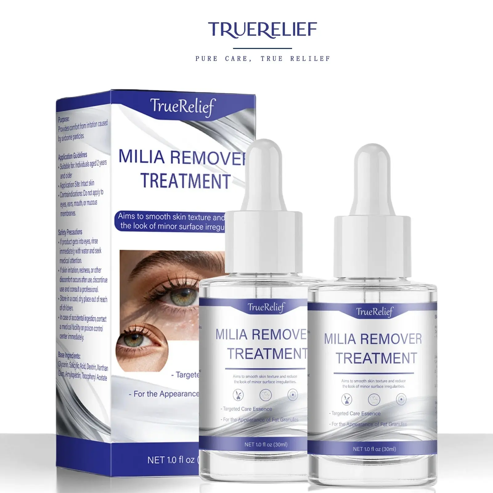 Milia Care Facial Serum with BHA, AHA & Hyaluronic Acid - Exfoliating Treatment for Skin Repair, Smoother Skin & Acne, Alcohol-Free, 0.85 oz, Acne Treatment Serum, Repairing, 30 Ml, Barrier Repair