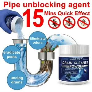 Amyrose Powerful Drain Cleaner | Eliminates Drain Flies | Unclogs Bathtub Drains | Kitchen Sink Clog Remover | Toilet Deodorizer | Floor Drain Cleaner