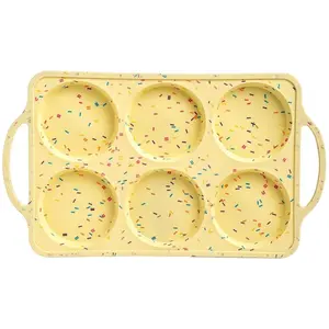 Jumbo Top Silicone Muffin Pans for Baking, 4 Inch Silicone Jumbo Muffin Pan 6 Cup, Egg Pan for Baking English muffins, Whoopie Pies, Corn Bread Bites, Confetti Muffin Top Pans Non Stick