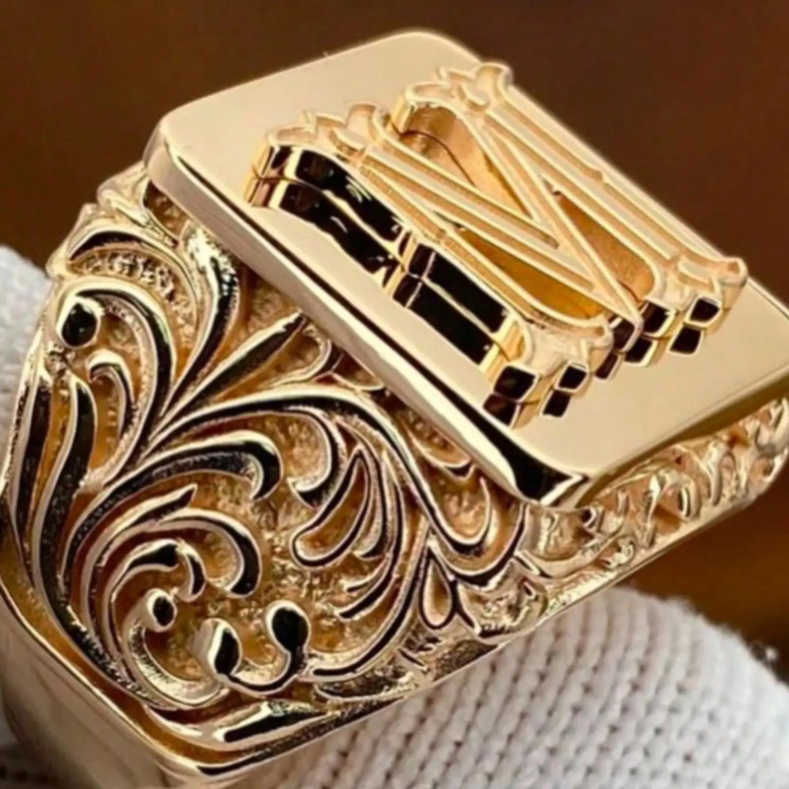 1 piece fashion simple gold plated ring for men, comfortable to wear, best choice for businessman, suitable as Father's Day gift