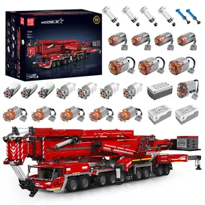 Mould King 17008 Red Crane Truck Liebherr LTM 11200 Building Block RC Toy STEM Heavy Duty Building Block Remote Control 8506 Pcs Model
