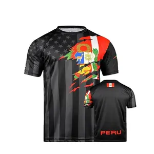 2026 USA & Peru Flag Mix Soccer Jersey, Peru Soccer Jerseys, Jersey De Peru For Men Women