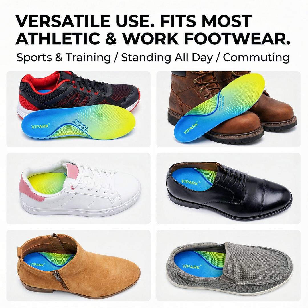 VIPARK Arch Support Insoles with Cushioning and Shock Absorption for Work Walking