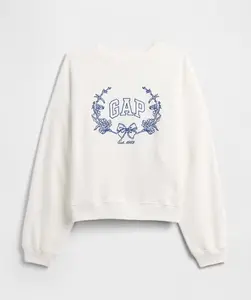 GAP Women's Oversized Wedge Gap Logo Sweatshirt