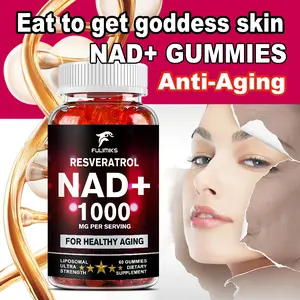 NAD+ Gummies, 1000mg Liposomal NAD Supplement for Women & Men with Trans-Resveratrol & Zinc Anti-Aging Supplement, Brain & Cellular Mitochondrial Health - 60 Gummies