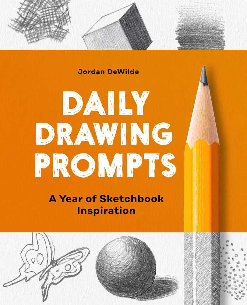 Used Book - Daily Drawing Prompts: 1 Year of Sketchbook Inspiration for Art, Developing Skills (English Softcover, 1.14 lb, Diverse Objects and Scenarios) by Jordan Dewilde, Practice