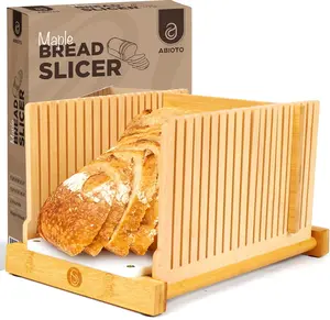 Adjustable Bread Slicer for Homemade Bread - 2024 Design with Compact Storage & Even Cuts