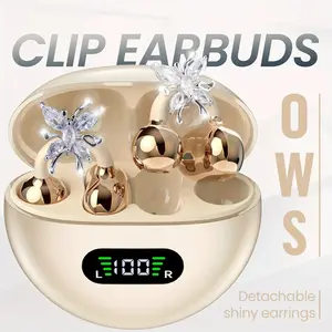 New Senyang Wireless Open-Ear Headphones, Bluetooth-Compatible Clip-On Butterfly Earring Earbuds with Stereo Sound, Fashion Aesthetic Gift for Sports, Outdoor and Travel