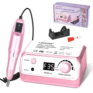 Nail Drill 35000 RPM | Professional Electric Nail File | Cordless E-File for Acrylic & Gel Nails | Manicure Pedicure Kit for Home & Salon
