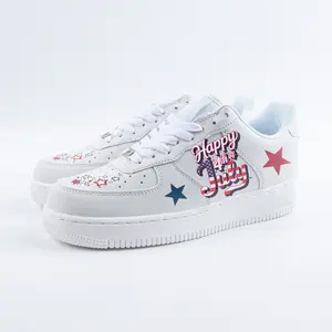 250th Freedom Celebration Custom Force White Sneakers Versatile Unisex Casual Footwear