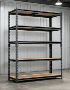 Zeukmxoo 60-inch high five-tier adjustable metal storage rack/shelf; each layer supports up to 385 lbs; suitable for garage, basement, warehouse, pantry, closet, kitchen organization, and crafts.