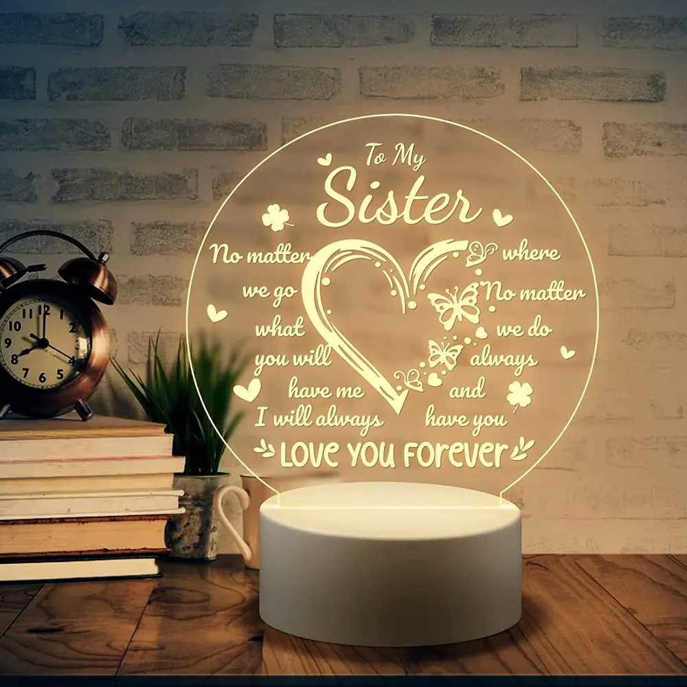 Heart-Shaped LED Candle Lamp with "Love You Forever" Quote Message, Romantic Sister Gift, Indoor Mood Maker, Heart Theme for Love Vibes, Festive Home Decorative Soft Glow Night Light, Led Candler