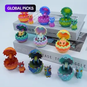 18-Piece Dragon Egg Set, Includes 9 Eggs & 9 Mini Dragons in Random Colors, Home Desktop Decor for Easter, Valentine’s Day and New Year Festive Themes