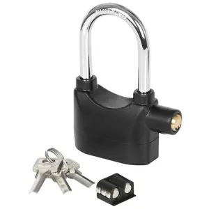 Alarmed Padlock, 110DB Padlock Heavy Duty Outdoor Stainless Steel Gate Alarm Lock with 3 Keys, High Security Outdoor Padlock for Garage Shed Fence Storage Units