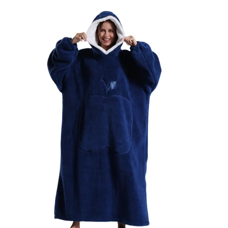 Oversized Wearable Hoodie Blanket, Unisex, Extra Large Hooded Blanket, Cozy & Warm Fleece Sweatshirt with Big Pocket, Women's Homewear Hooded Blanket, Gift for Mom/Girlfriend